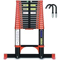 Alu Teleskopleiter 4.7M Ausziehbare Leiter, 16FT Klappleiter Stehleiter Rutschfester, aus hochwertigem Aluminium Ausziehleiter Mehrzweckleiter Haushaltsleiter