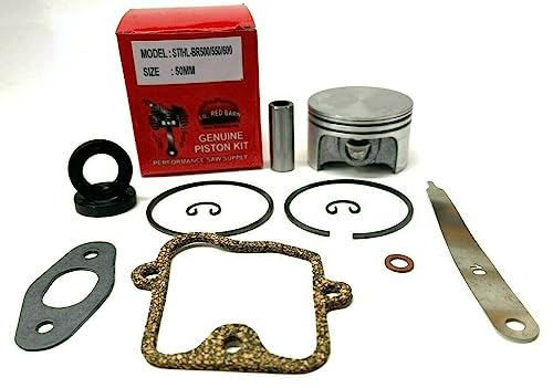 Piston Kit Compatible with Stihl BR500, BR550, BR600,BR700 Leaf Blowers Includes Crankshaft Seals, Exhaust Gasket, Valve Cover Gasket with Washer and Feeler Gauge