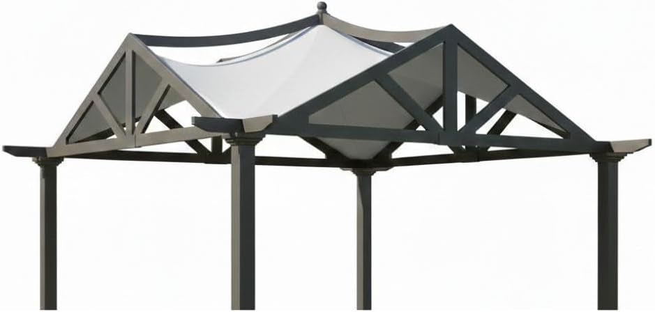 Garden Winds Reinforced RipLock 350 Replacement Canopy Top Cover Compatible with Garden Treasures 10' x 10' Pergola Models GF-9A037X, GF-12S039B- Slate Gray