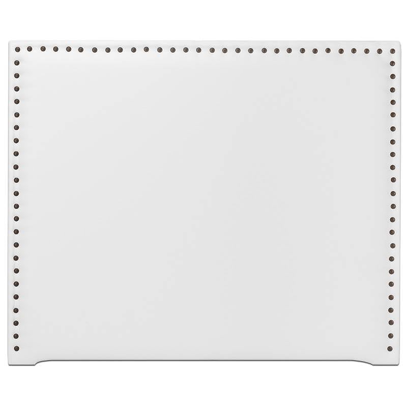 Ventadecolchones - Cabecero de Cama Tapizado en Polipiel Blanco Modelo de Tachuelas. Acolchado 8 cm Grosor. Medida 180 x 125 cm para Cama 160 ó 180 cm