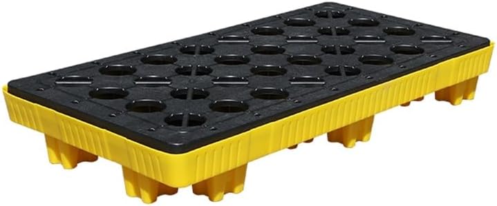 Pallets Anti-Leakage Platform, Oil Drum Spill Platform, Industrial Stackable Paint Bucket Sump with Drain and Forklift Pockets, Detachable Containment Shipping Tray(2pcs,49x35x9.5cm)