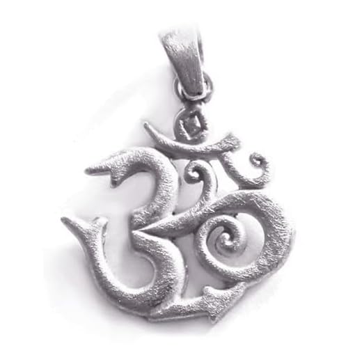 Smycke berlock Om tecken symbol 25 mm, 925 sterlingsilver förgylld, yta matt äkta, amulett dam män