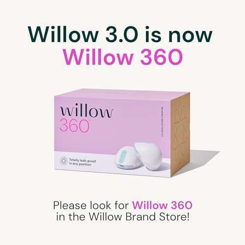Willow 3.0 Wearable Breast Pump, Double Electric Breast Pump, Cordless, Hands Free Breast Pump with 9 Levels of Smart, Hospital Grade Suction Strength, 100% Leak Proof & Fits Fully In Bra, 24mm Flange