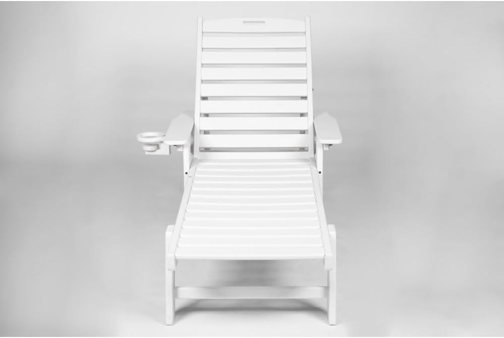 Lounge Chair with Side Table, 3-Piece Oversized Chaise Lounge Chair Set,Black, All Weather, with 5 Positions (White + HDPE + American Design + Beach + Casual + Classic + Coastal-1)
