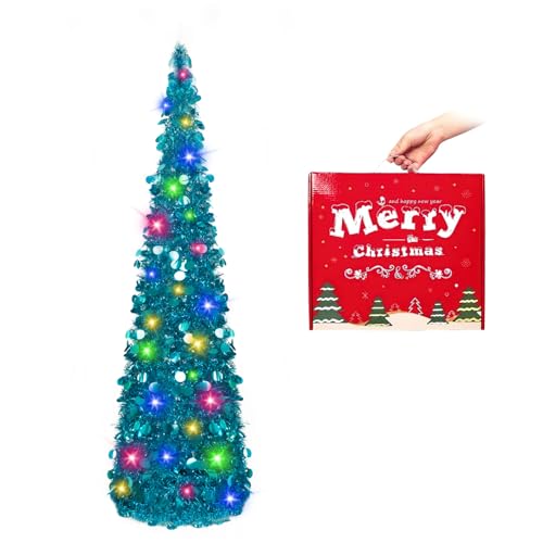 Árbol de Navidad de oropel brillante con 50% de descuento