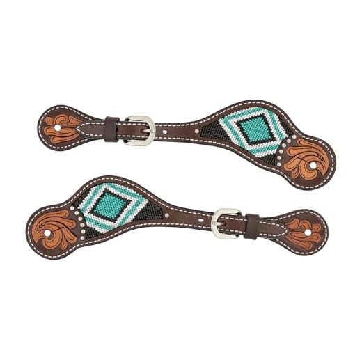 Turquoise Cross Turquoise Beaded Ladies' Spur Straps