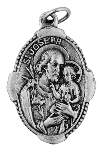 Venerare Traditional Catholic Saint Medal - st joseph | Silver Toned Color | Great for First Holy Communion and First Holy Confirmation | Religious Medallion for Jewelry and Home