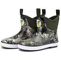 HISEA Kid's Deck Boots Waterproof Lightweight Ankle Rain Boots for Boys Girls Rubber Boots Non-slip Child Rain Shoes