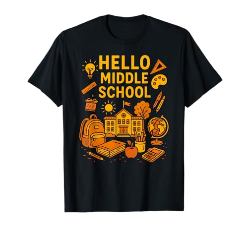 Back To School Hello Middle School Cute Womens First Day T-Shirt