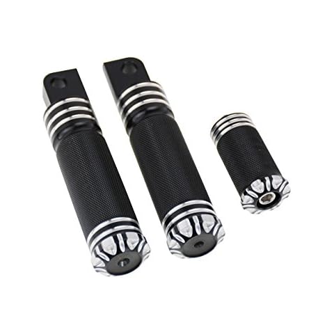 HDBUBALUS Motorcycle Accessories Footrest Foot Pegs And Shifter Peg Fit for Harley Sportster Touring Dyna Softail Custom-Black Cover