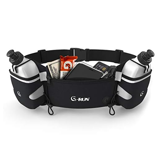 G-Run Hydration Running Belt with Bottles - Water Belts for Woman and Men - iPhone Belt for Any Phone Size - Fuel Marathon Race Pack for Runners
