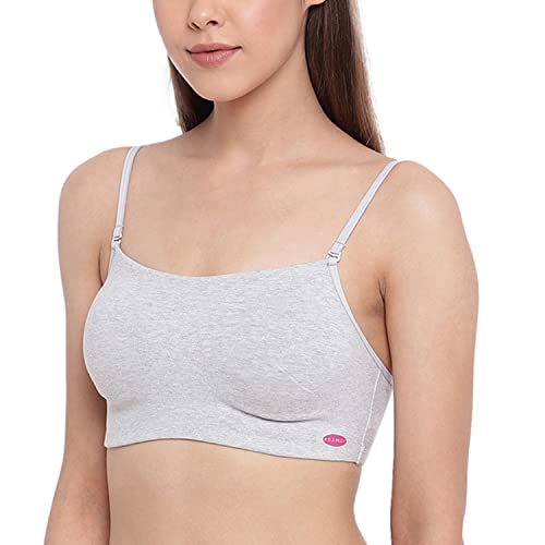 Image of Enamor Moulded Double Layer Front Women's Cotton Cami Bra - Detachable Slim Straps with Back Keyhole, Non Padded, Wirefree, High Coverage - A022 (Pack of 2)