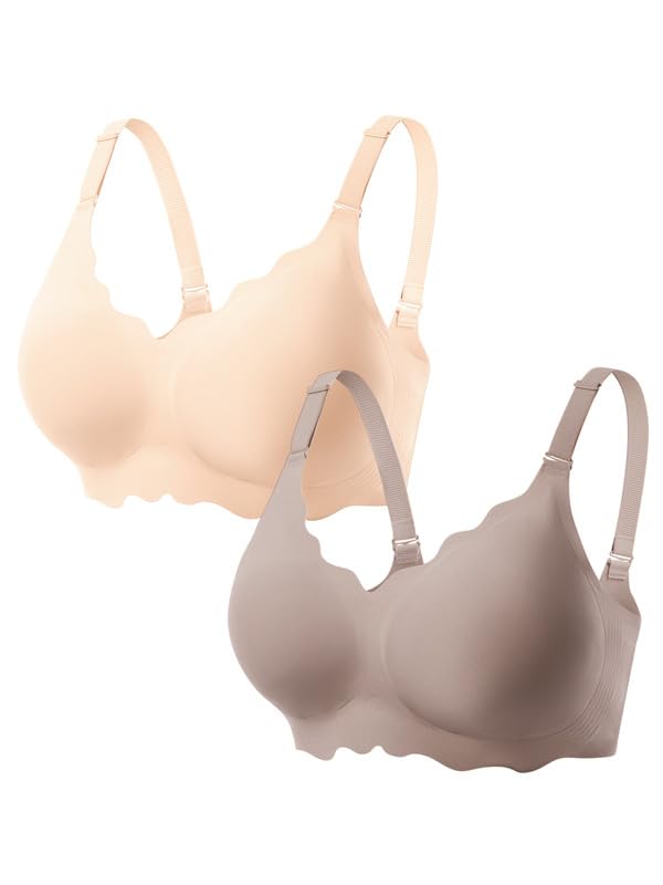 Image of COCOMARTS Jelly Bras for Women No Underwire Scalloped Wireless Push Up Bra | Seamless Full Coverage Supportive Everyday Essentials Tshirt Bras, Soft Breathable Comfortable Bralettes