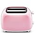 JTJxop Tostadora De 2 Rebanadas, Tostadora De Ranura Extra Ancha con 5 Configuraciones De Sombra, Mini Cocina De Horno Tostador, con Bandeja Extraíble para Migas, para Pan, Bagels Rosado