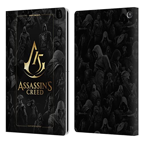 Head Case Designs Officially Licensed Assassin's Creed Crest Key Art 15th Anniversary Graphics Leather Book Wallet Case Cover Compatible with Amazon Fire HD 10 (2021)