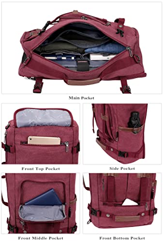 Image of WITZMAN Canvas Backpack for Man Vintage Travel Backpack Large Laptop Backpack Convertible Shoulder Rucksack