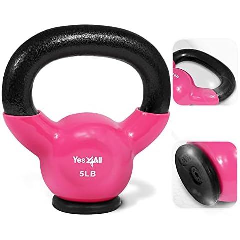 Pesas rusas Yes4All recubiertas de Vinilo con Base de Goma Protectora Cover