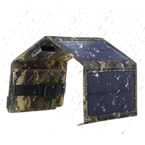 ANDRESLAD Cargador Solar Portátil Plegable 10W para Exteriores Panel Ultraligero Puerto USB Batería Externa para Senderismo Camping y Emergencias