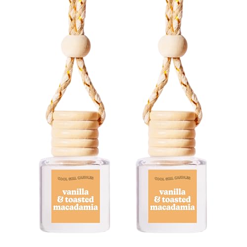 Image of COOLGIRLCANDLES Vanilla Toasted Macadamia Car Hanging Fragrance Oil Air Freshener for Essential Oils, Scents Aromatherapy Automobile Long Lasting Diffuser Bottle