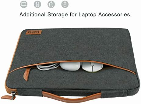 LONMEN 14 Inch Laptop Sleeve Case Bag with Handle Compatible with 14" Lenovo Chromebook S330 / ThinkPad A485 T480s / HP ProBook 640 645 G4 / Acer Swift 5 7 / Dell Inspiron 3490, Brown