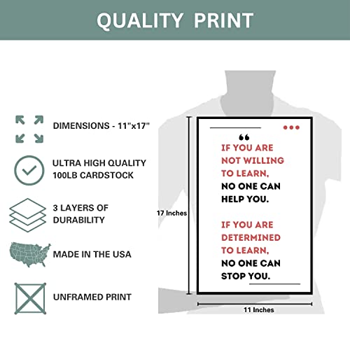 Motivational Wall Art - Office Wall Art & Decor Motivational Poster - Positive Quotes Wall Decor - Entrepreneur Wall Art - Inspirational Quotes - 11X17 In. Laminated - No Frame #TOP5