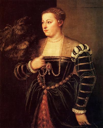 Cuadro en lienzo de La hija de Tiziano Lavinia, pintura mural decorativa de 60x90cm para dormitorio