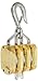 Indusco 16900136 6" Triple Wood Manila Rope Block with Hook, 3200 lbs Load Capacity, 3/4" Rope, 3-1/2" Sheave