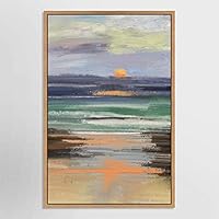 SIGNWIN Framed Canvas Wall Art Sunrise on Ocean Canvas Prints Home Artwork Decoration for Living Room,Bedroom - 16