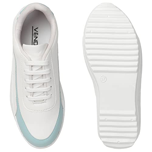 Image of Vendoz Women White Casual Stylish Sneakers