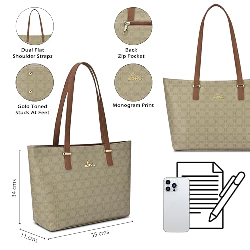 Image of Lavie Women's Mabel Solid Tote Handbag for Women | Tote Bag For Work | Ladies purse | Stylish Shoulder Bag | Gift For Ladies