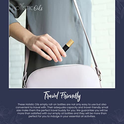 12-Pack 10ml Black Glass Roller Bottles with Brushed Gold Leakproof Caps – Premium Empty Roll-On Bottles for Essential Oils, Perfumes, Serums, DIY Aromatherapy & Beauty Products 7