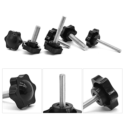 JJWNMLL 10 stücke M8*60mm Sechsecker Kunststoff Kopf Sternschraube, Sterngriffschraube,Gewinde Ersetzen Stern Hand,Handanfangschraube,mechanische Verriegelungsschraube