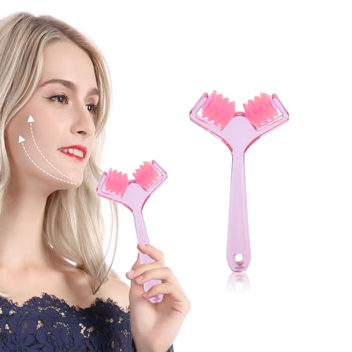 Rullo Massaggio Viso, 3D Massaggiatore Viso con Rullo Massaggiante Snellente Viso Anti-età a Forma di V, Anticellulite, per Dimagrire il Viso