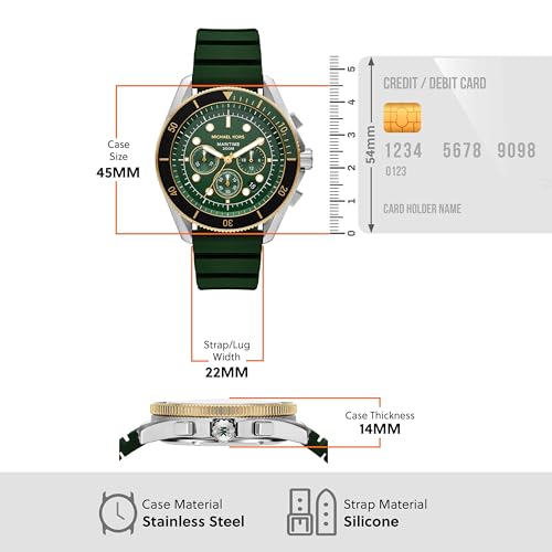 Image of Michael Kors Maritime Green Quartz Silicone Watch MK9214