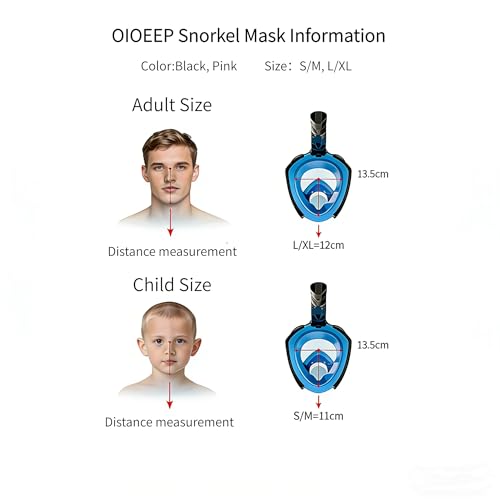 Máscara de snorkel facial completa para adultos y niños para buceo y natación miniatura 7