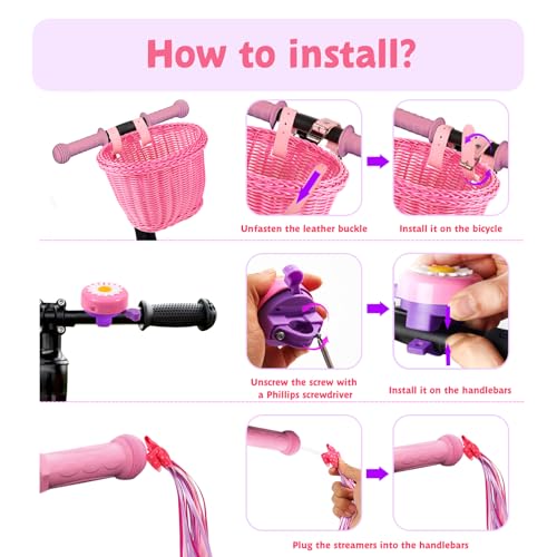 Panier vélo enfant osier fixation stable lanières cuir de rechange kit complet