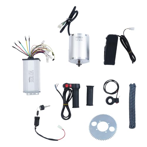 High Speed Motor with Speed Controller,Electric Brushless DC Motor Complete Kit with Key & Lock,E-Bike DC Motor Kit for Electrics Scooterselectric Go-Karts,Four-Wheeled Cars, Electric Tricycles