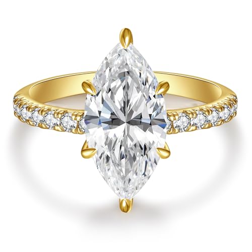 3.5CT Marquise Cut Engagement Ring for Women, Wedding Promise Cub...