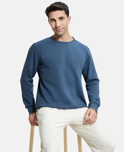 Image of Jockey US92 Men Super Combed Cotton Rich Fleece Sweatshirt with StayWarm Technology