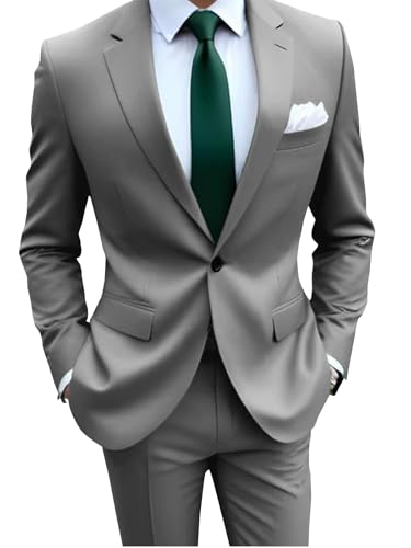 SHUZHXLZANGY Mens Suits 2 Piece Slim Fit Suits for Men Casual Business Wedding Prom