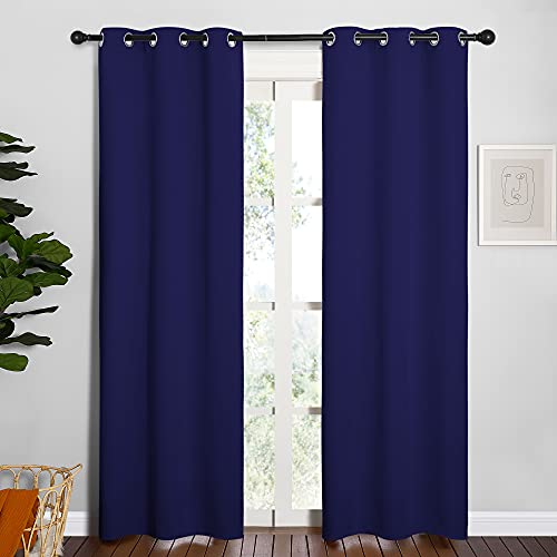 Image of NICETOWN Blackout Curtain Panels, Window Treatment Energy Saving Thermal Insulated Solid Grommet Blackout Drapes /Draperies (Royal Blue, 1 Pair, 34 by 84-inch)