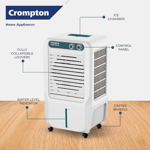 Image of Crompton Ozone Personal Air Cooler 30L| High density honeycomb pad for cooling retention| Auto fill| Water level indicator| 4 way Air deflection| Ice chamber| Cooling mode & Auto Swing