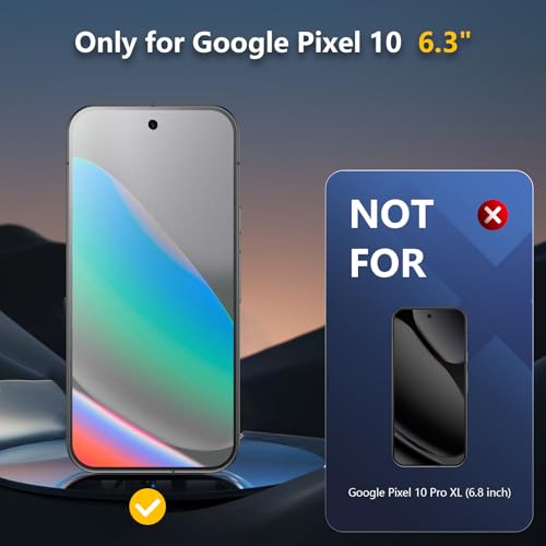 Image of [2+2 Pack for Google Pixel 10 Matte Screen Protector + Camera Lens Protector, Anti-Glare, 9H Tempered Glass, Fingerprint Unlocking, Bubble Free