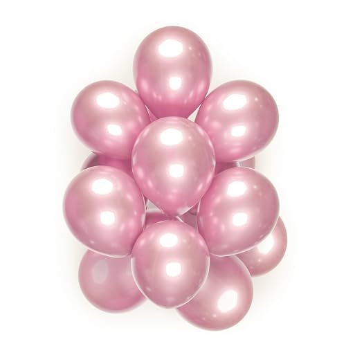 MYZSBRDM Light Pink Metallic BalloonsMetallic 12inch Light Pink Balloons 50pcs Light Pink Metallic balloonns.Light Pink Party Birthday Decorations Balloons.