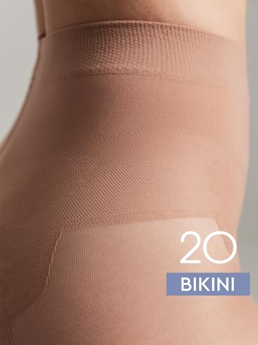 Image of Conte French Cut Sheer Pantyhose Tights with Lace Top Panties Bikini 20 Den