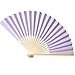 Produktbild Kviklo Handfächer Folding Papierfächer Fächer Handfächerhold Bambus Orientalisch Chinesisch/Japanisch Tanz Hochzeit Kostümdekoration(Helles Lila,23cm)
