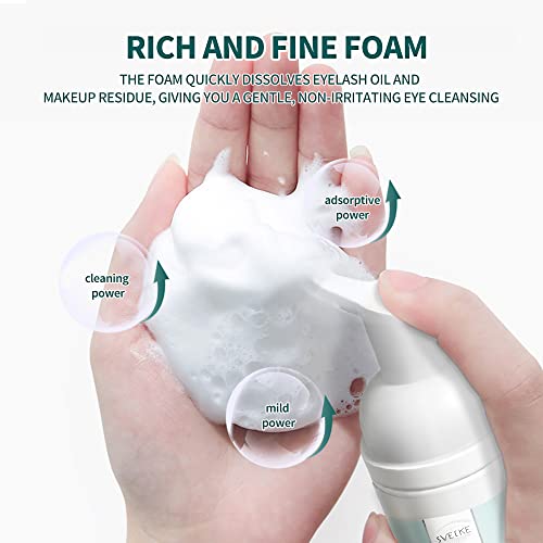 Shampoo e escova de extensão de cílios limpador de espuma de pálpebra sem parabenos e sulfatos, 100%