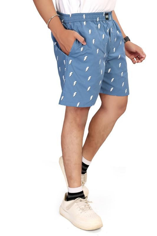 Image of UNOseven Shorts for Boys - 100% Cotton Printed with Side Pockets - Available from Size 7 Years to XL