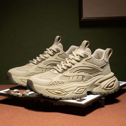 Stylish and Durable Casual Mesh Walking Shoes for Men Chunky Platform Sneakers with Breathable Lace - Up Dad Style Footwear Ideal for Work Workout and Everyday Use4