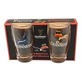 Guinness Mini vasos de pinta de 2 unidades, diseño de tucán de foca y fútbol, producto oficial, juego de vasos de chupito coleccionables